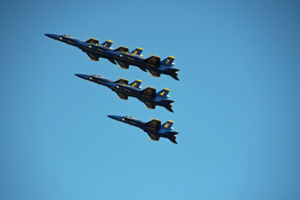 USN Blue Angels Formation by Deb Colombo